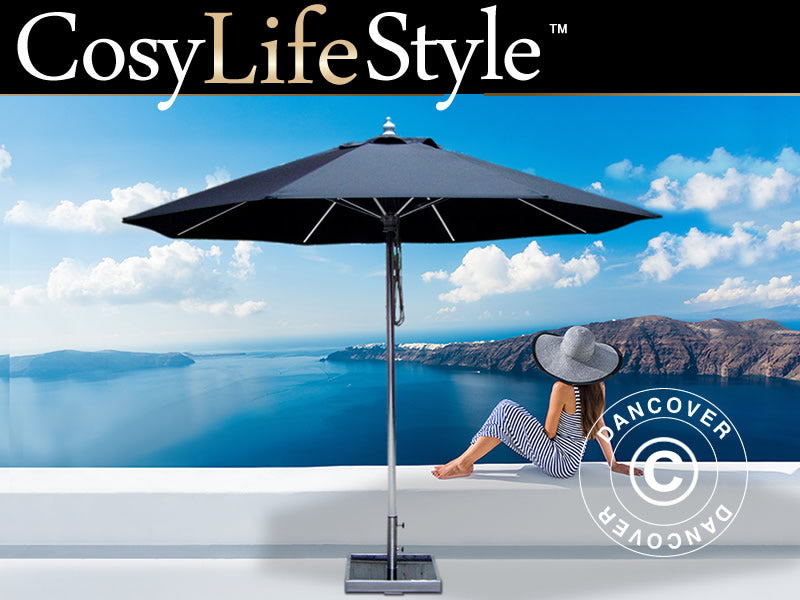 Parasol Bermuda, Ø3,5m, Sort