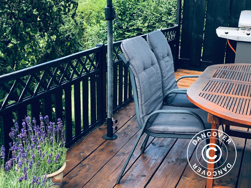 Parasolfod til træterrasse eller -bord, Sort