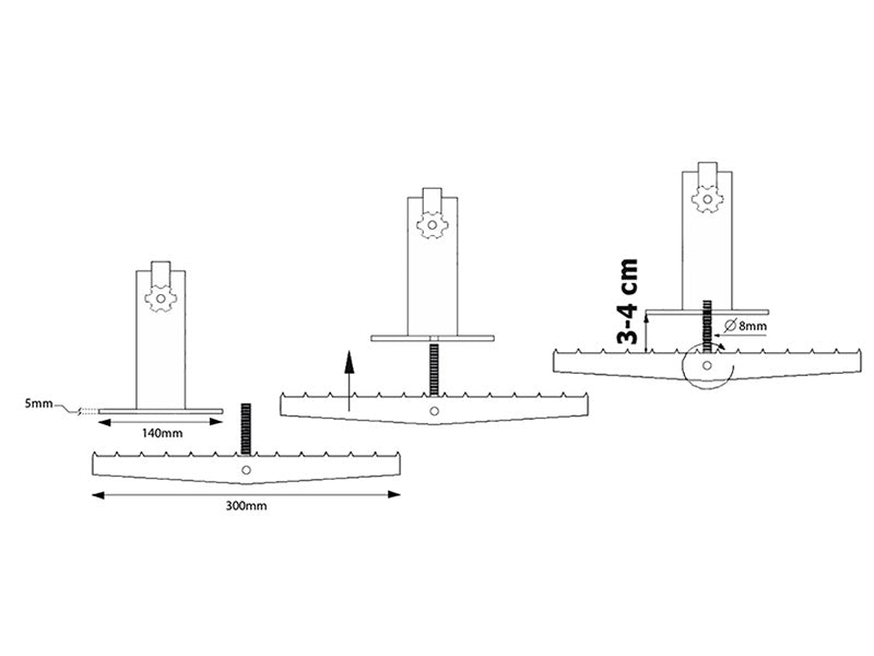Parasolfod til træterrasse eller -bord, Sort