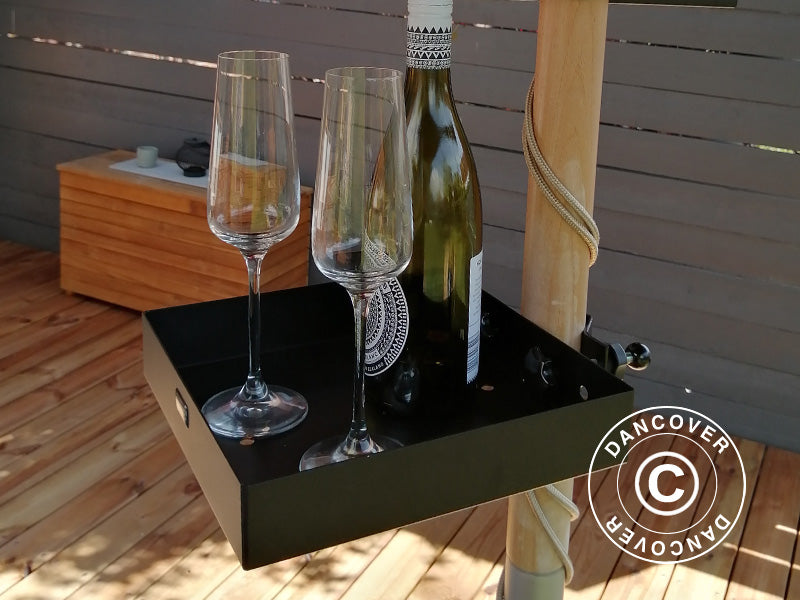 Parasolbord, 25x25cm, Sort, 1 stk.