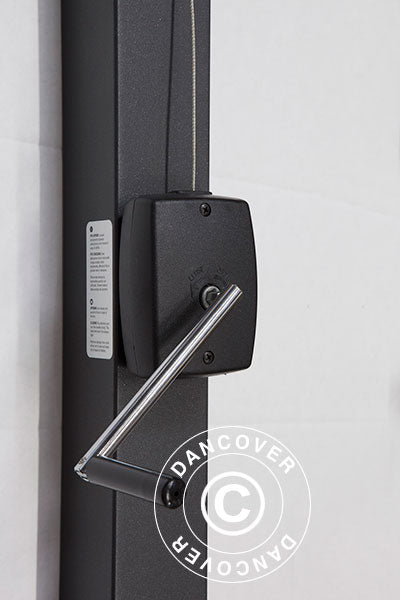 Hængeparasol Napoli Braccio med frise, 3x3m, Natur