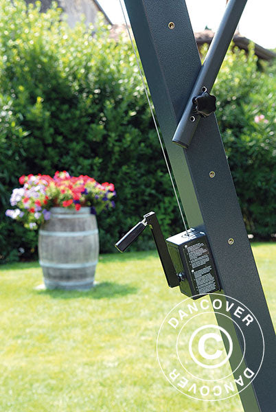 Hængeparasol Napoli Braccio med frise, 3x4m, Natur