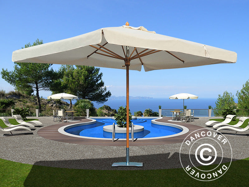 Parasol Palladio Standard med frise, 3x3m, Natur