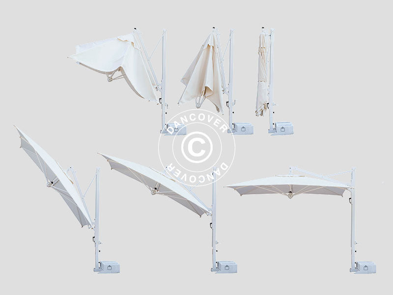 Hængeparasol Galileo White, 3x3m, Natur