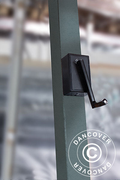 Hængeparasol Leonardo Braccio med frise, 3x4m, Natur