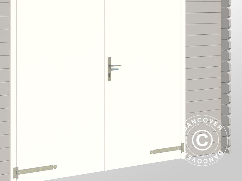 Garage i træ Rauma, 3,8x5,4x2,74m, 40mm, Lysegrå