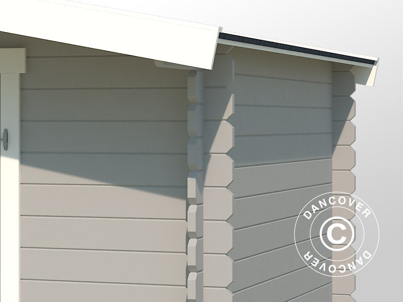 Redskabsskur i træ Oslo 2,92x2,3x2,22m, 28mm, 6,43m², Lysegrå