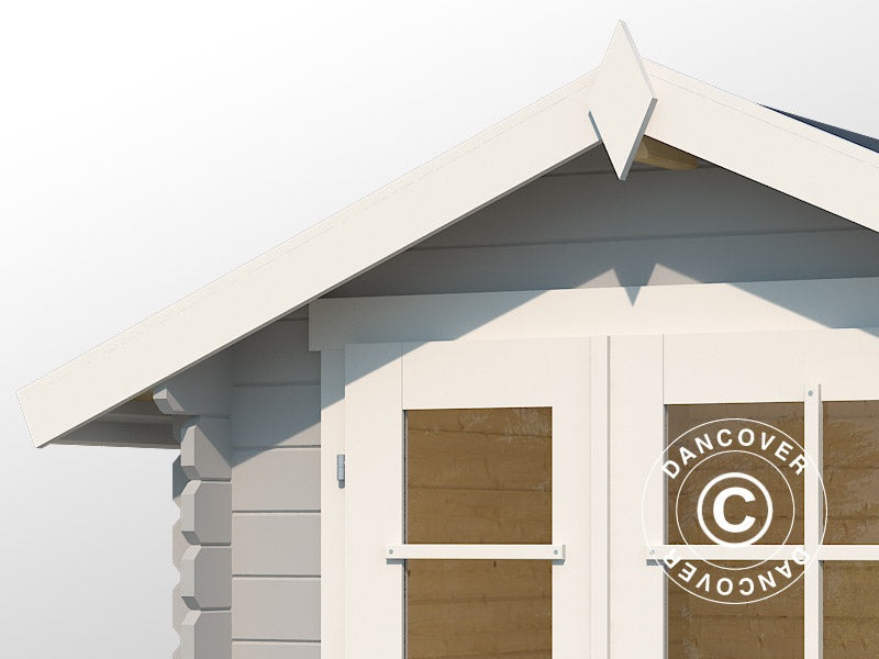 Redskabsskur i træ Toulouse 1,9x1,9x2,22m, 28mm, 3,4m², Lysegrå