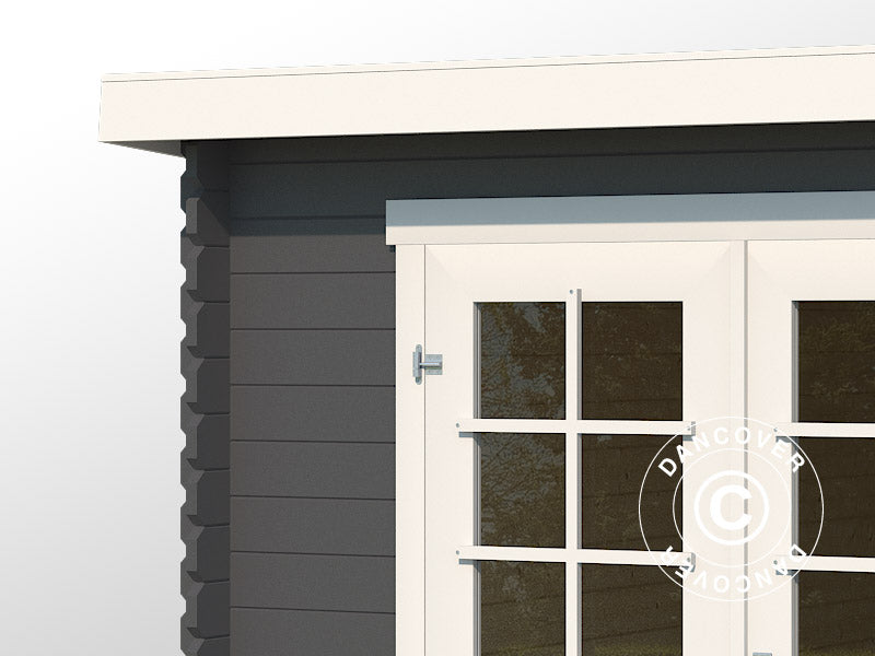 Redskabsskur i træ Asker 3,8x2,75x2,11m, 28mm, 10,09m², Mørkegrå