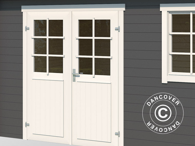 Redskabsskur i træ Asker 3,8x2,75x2,11m, 28mm, 10,09m², Mørkegrå