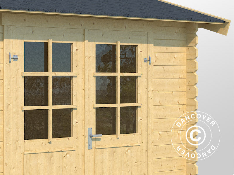 Redskabsskur i træ Narva 3,8x2,5x2,39m, 28mm, 9,3m², Natur