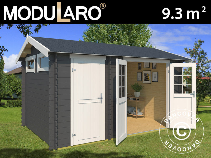 Redskabsskur i træ Narva 3,8x2,5x2,39m, 28mm, 9,3m², Mørkegrå