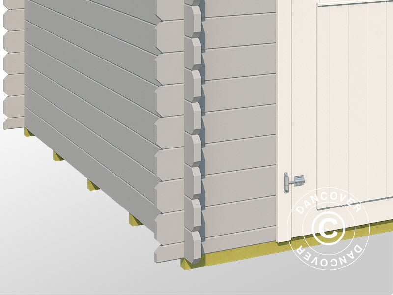 Redskabsskur i træ Narva 3,8x2,5x2,39m, 28mm, 9,3m², Lysegrå
