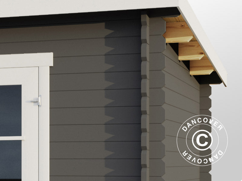 Redskabsskur i træ, anneks Riga 4,25x2,8x2,22m, 34mm, 11,3m², Mørkegrå