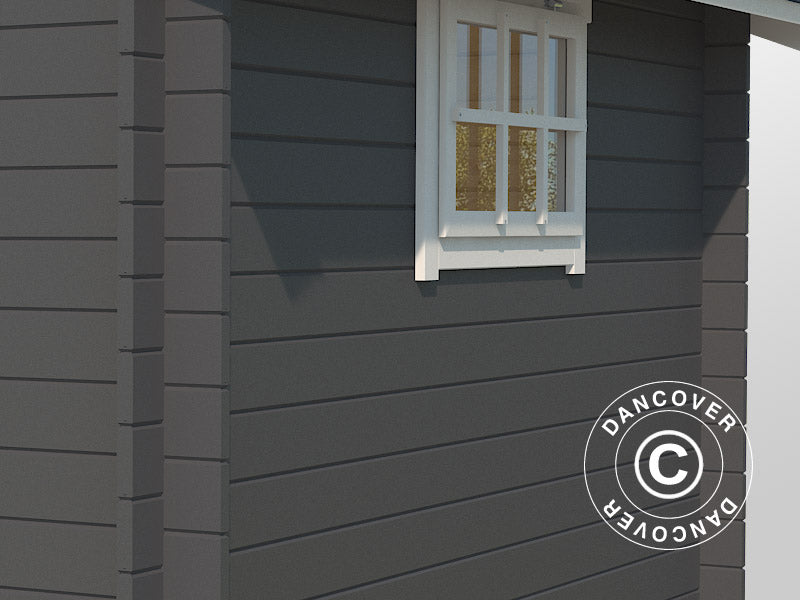 Vægskur i træ Vanda 1,8x2,75x2,68m, 28mm, 4,7m², Mørkegrå