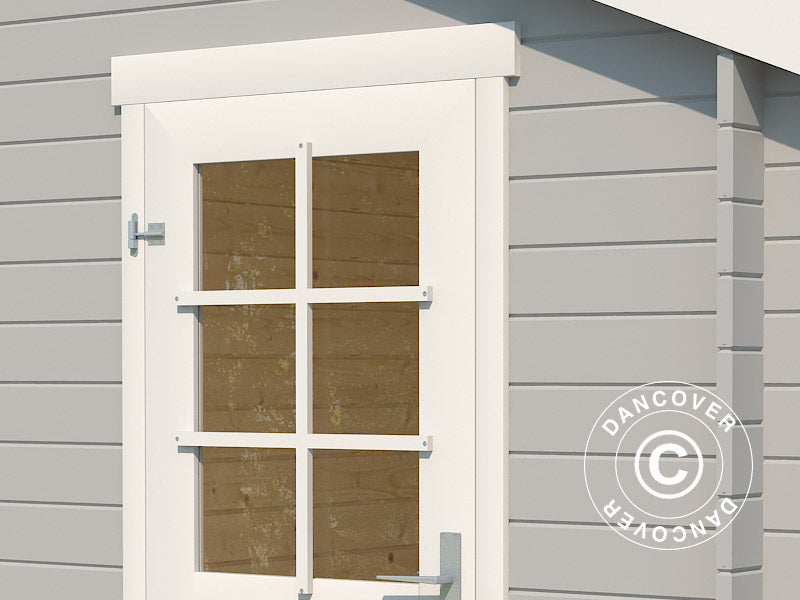 Vægskur i træ Vanda 1,8x2,75x2,68m, 28mm, 4,7m², Lysegrå