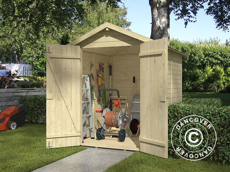 Redskabsskur i træ Heinola 1,7x1,76x2,13m, 13mm, 2,99m², Natur