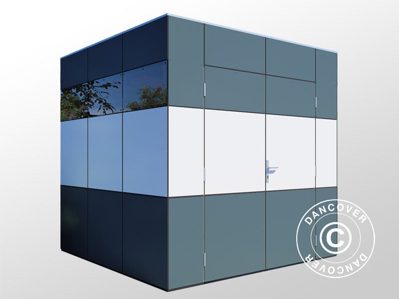 Redskabsskur i træ, Bertilo HPL 1, 2,3x2,28x2,3m, 5,24m², Antracit/Hvid