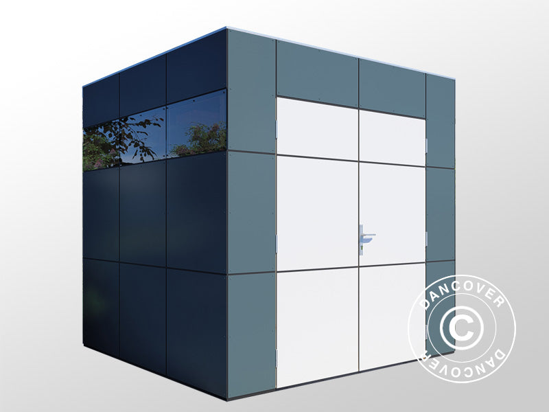 Redskabsskur i træ, Bertilo HPL 1, 2,3x2,28x2,3m, 5,24m², Antracit/Hvid