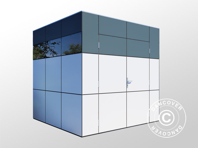 Redskabsskur i træ, Bertilo HPL 1, 2,3x2,28x2,3m, 5,24m², Antracit/Hvid