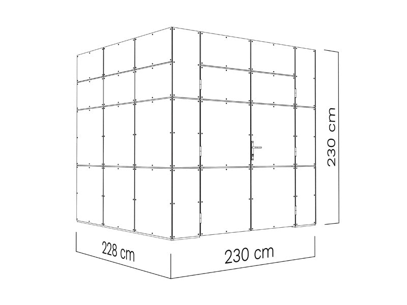 Redskabsskur i træ, Bertilo HPL 1, 2,3x2,28x2,3m, 5,24m², Antracit/Hvid
