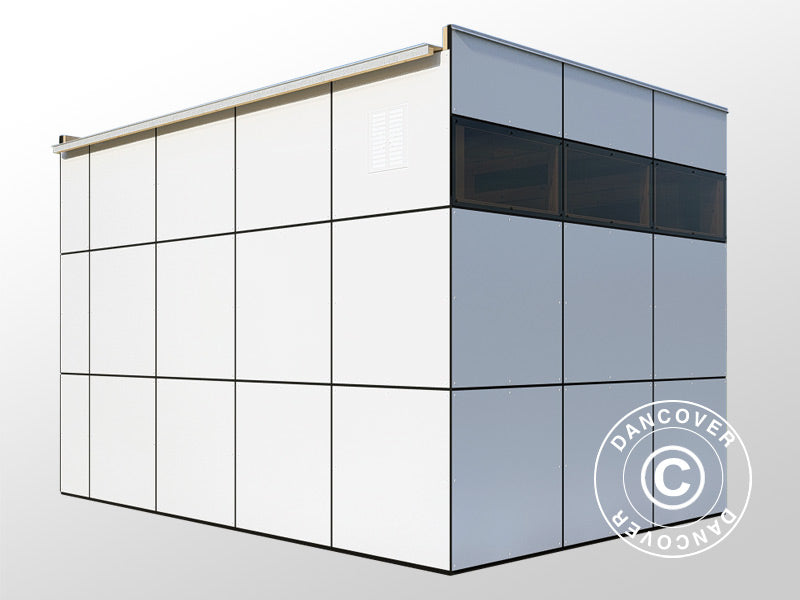 Redskabsskur i træ, Bertilo HPL 2, 3,45x2,28x2,3m, 7,86m², Antracit/Hvid