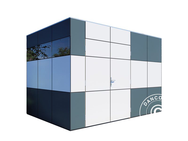 Redskabsskur i træ, Bertilo HPL 2, 3,45x2,28x2,3m, 7,86m², Antracit/Hvid