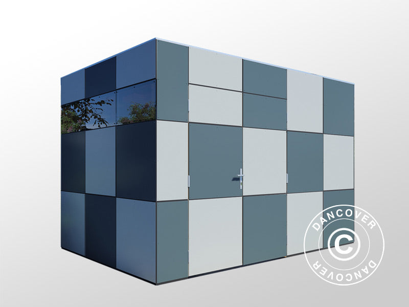 Redskabsskur i træ, Bertilo HPL 2, 3,45x2,28x2,3m, 7,86m², Antracit/Grå