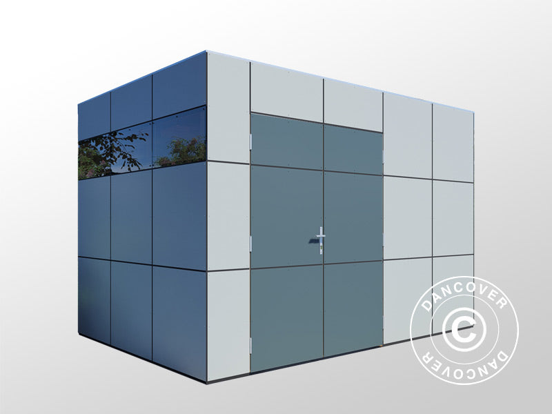 Redskabsskur i træ, Bertilo HPL 2, 3,45x2,28x2,3m, 7,86m², Antracit/Grå