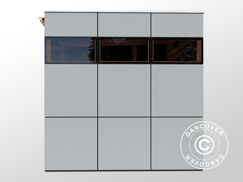 Redskabsskur i træ, Bertilo HPL 2, 3,45x2,28x2,3m, 7,86m², Antracit/Grå