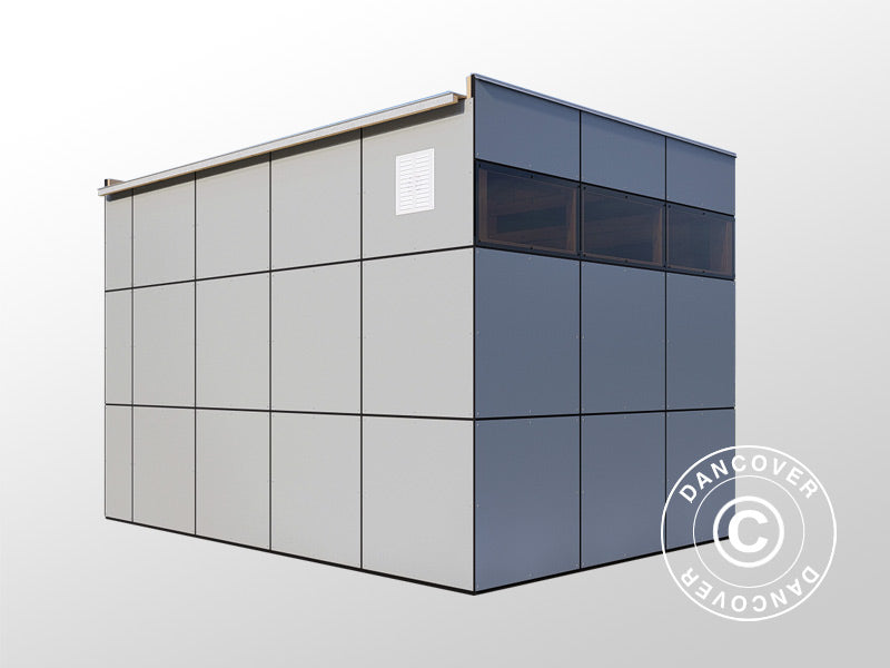 Redskabsskur i træ, Bertilo HPL 2, 3,45x2,28x2,3m, 7,86m², Antracit/Grå