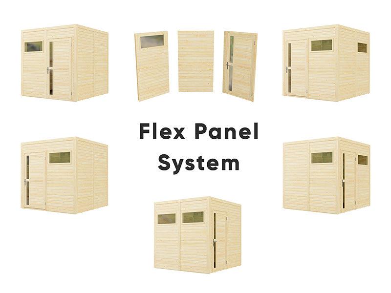 Redskabsskur i træ, Bertilo Cubus 3, 3,37x2,34x2,32m, 7,9m², Natur