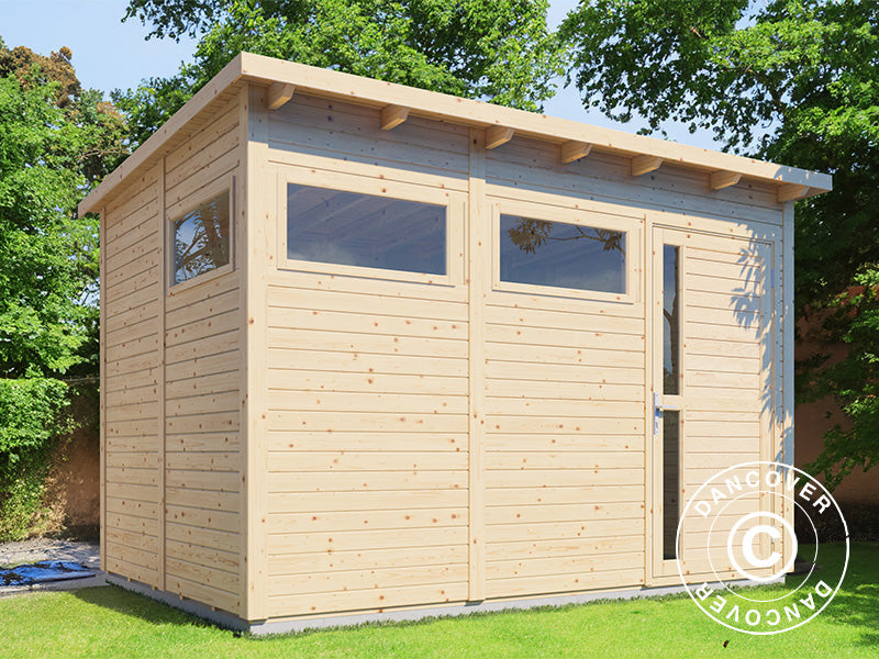 Redskabsskur i træ, Bertilo Pentus 3, 3,37x2,34x2,33m, 7,65m², Natur