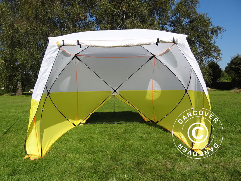 Arbejdstelt, FleXshelter PRO+, 1,8x1,8x2m, PVC, Flammehæmmende, Gul/Hvid