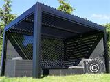 Sidoväggsskärm för bioklimatisk pergola paviljong San Pablo, 3m, Svart