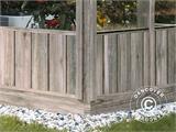 Serra in legno/gazebo da giardino con casetta, 2,4x5,5x2,83m, 12,2m², Grigio