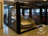 Oppustelig garage 3x6m, PVC, Sort/Transparent m/luftpumpe