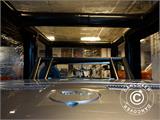 Uppblåsbart garage 2,7x5m, PVC, Svart/Klart med luftfläkt