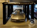 Oppustelig garage 2,7x5m, PVC, Sort/Transparent m/luftpumpe