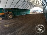 Capannone tenda/tunnel agricolo 9x15x4,42m con portone scorrevole, PVC, Verde