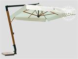 Riippuva aurinkovarjo Palladio Braccio helmalla, 3,5x3,5m, Luonnonvalkoinen