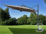 Frihängande parasoll Galileo Dark, 3,5x3,5m, Grå taupe