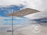 Frihängande parasoll Galileo White, 3,5x3,5m, Grå taupe