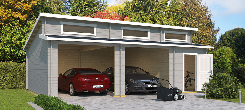 Garage med fladt tag