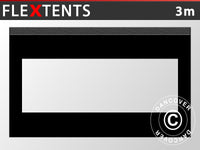 Sidevæg m/panoramavindue til FleXtents, 3m, Sort