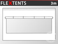 Sidevæg m/panoramavindue til FleXtents, 3m, Hvid