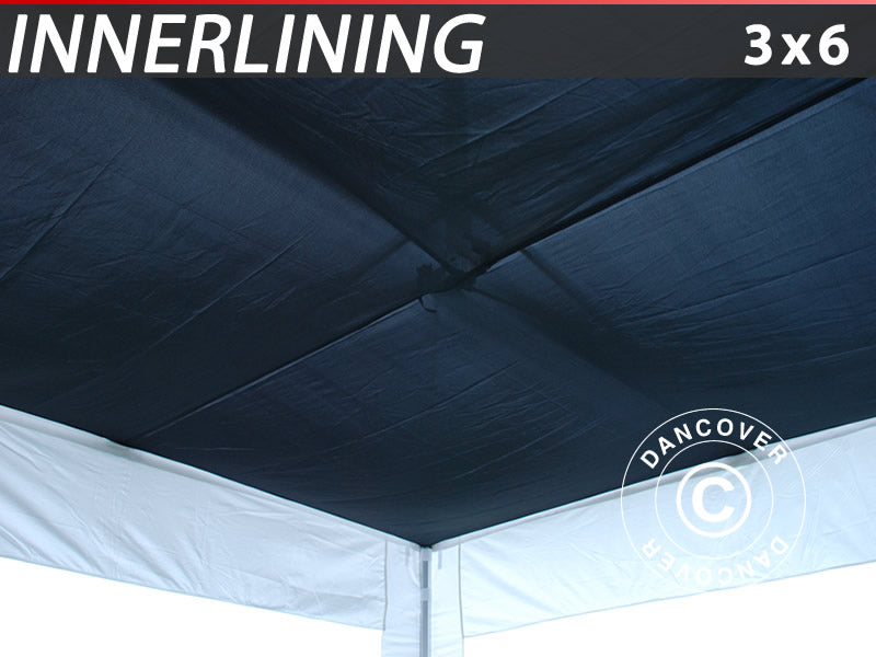 FleXtents loftdrapering, Sort, til 3x6m Foldetelte