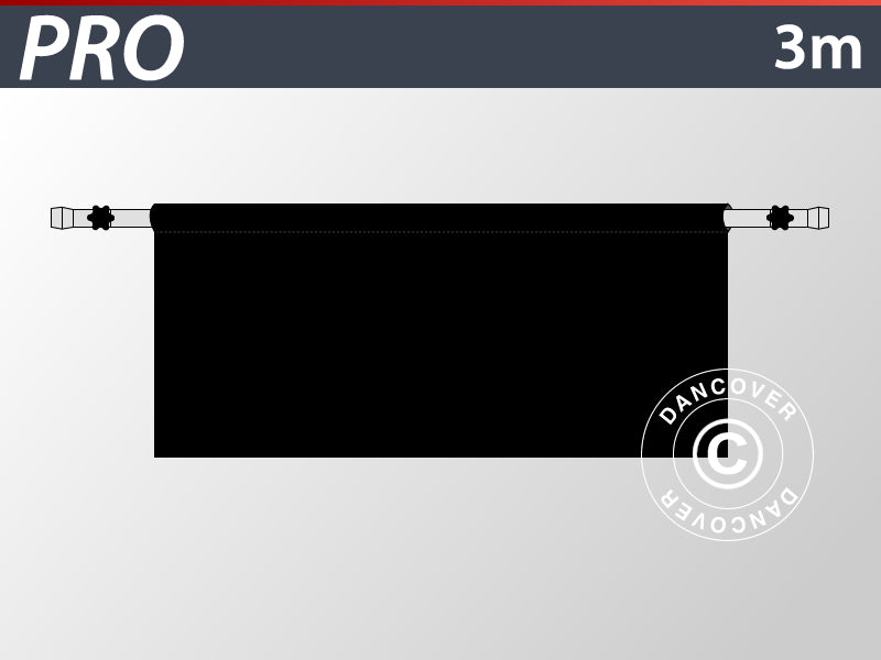 Halvvæg til FleXtents PRO, 3m, Sort