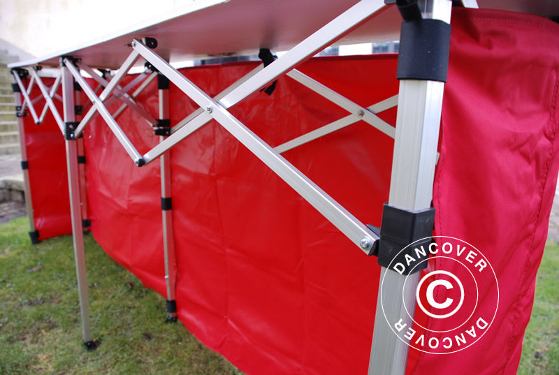 Sidepanel til FleXtents PRO foldedisk, 3m, Rød