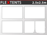 Sidevægge til Foldetelt FleXtents PRO 2,5x2,5m, Hvid